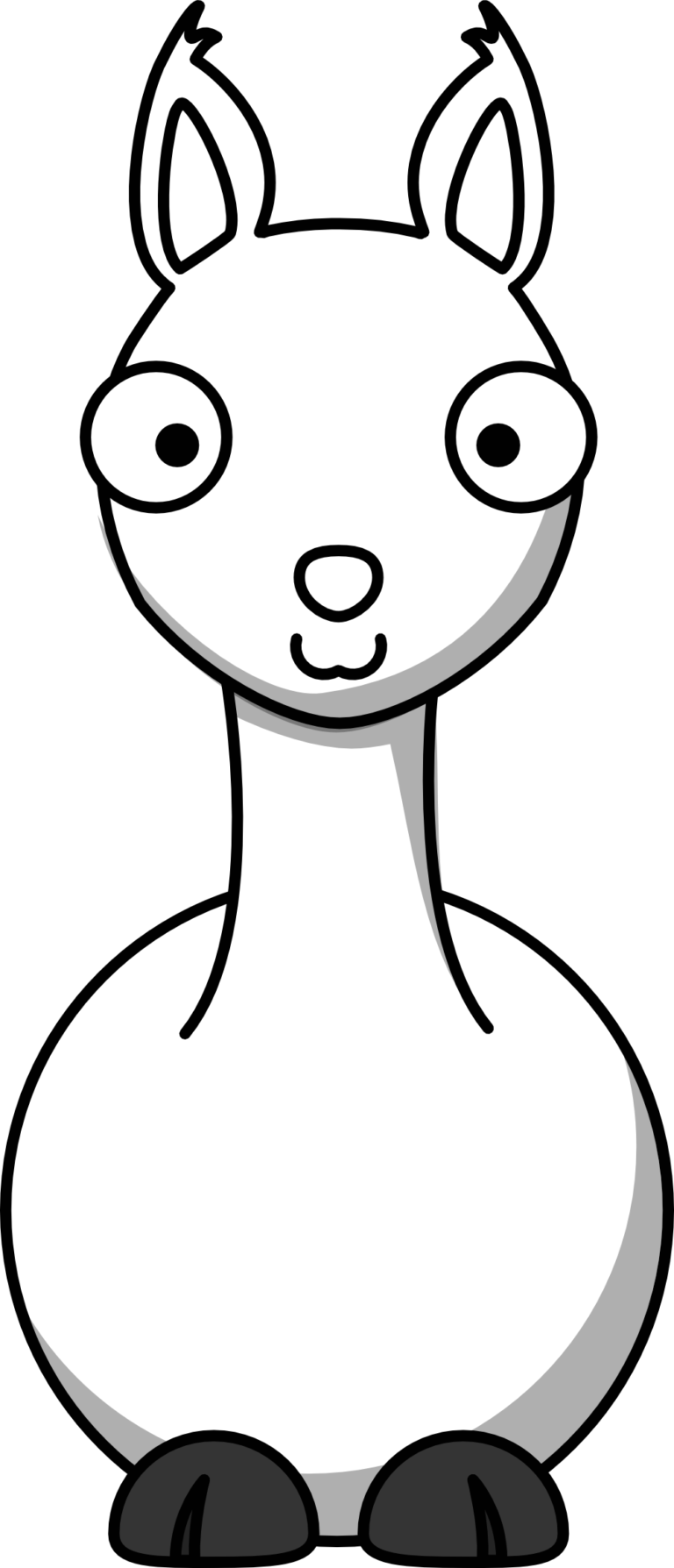 Cartoon Llama Black White Line Art Svg Inkscape Adobe - Llamas Make Me Happy You Not So Much Journal: Funny (768x1788)