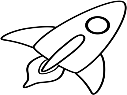 Coloring Trend Medium Size Rocket Clip Art Coloring - Black And White Rocket Drawing (476x333)