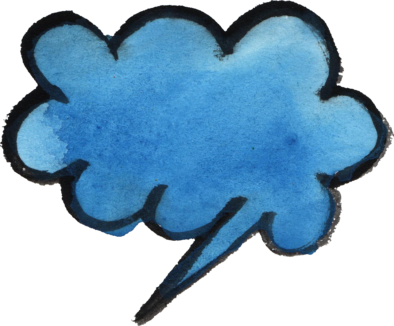 8 Watercolor Speech Bubbles Vol - Blue Speech Bubble Png (1284x1062)