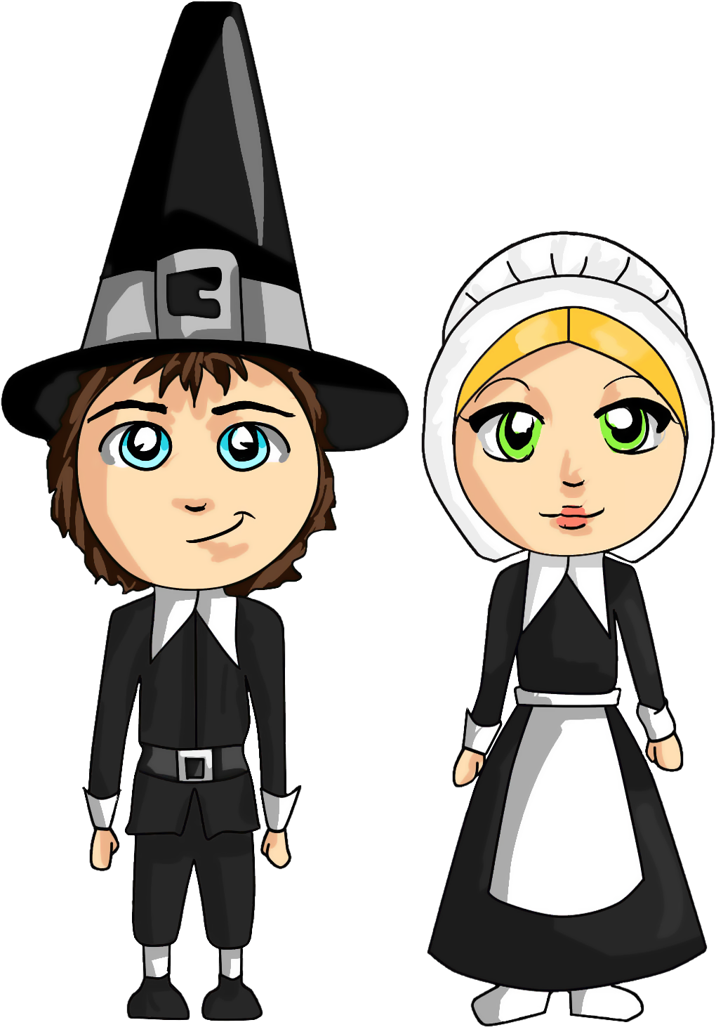 Pilgrim Clipart Transparent - Cartoon (1068x1530)