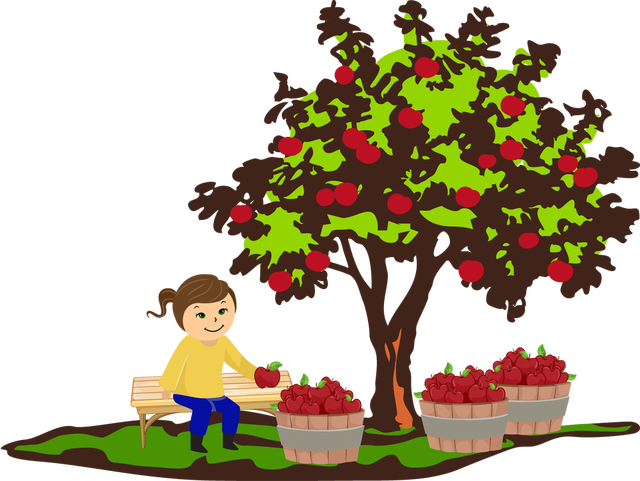 Fall Apple Tree Clipart - Fall Apple Tree Clip Art (640x481)