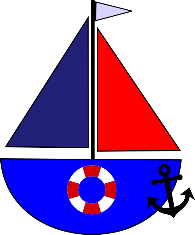 Sailboat, Anchor And Life Preserver - Clipart Anchor On Boat (623x751)