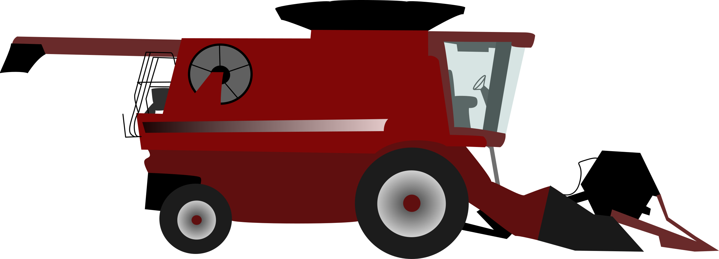 Clipart Combine Harvester - Combine Harvester Clipart (2400x867)