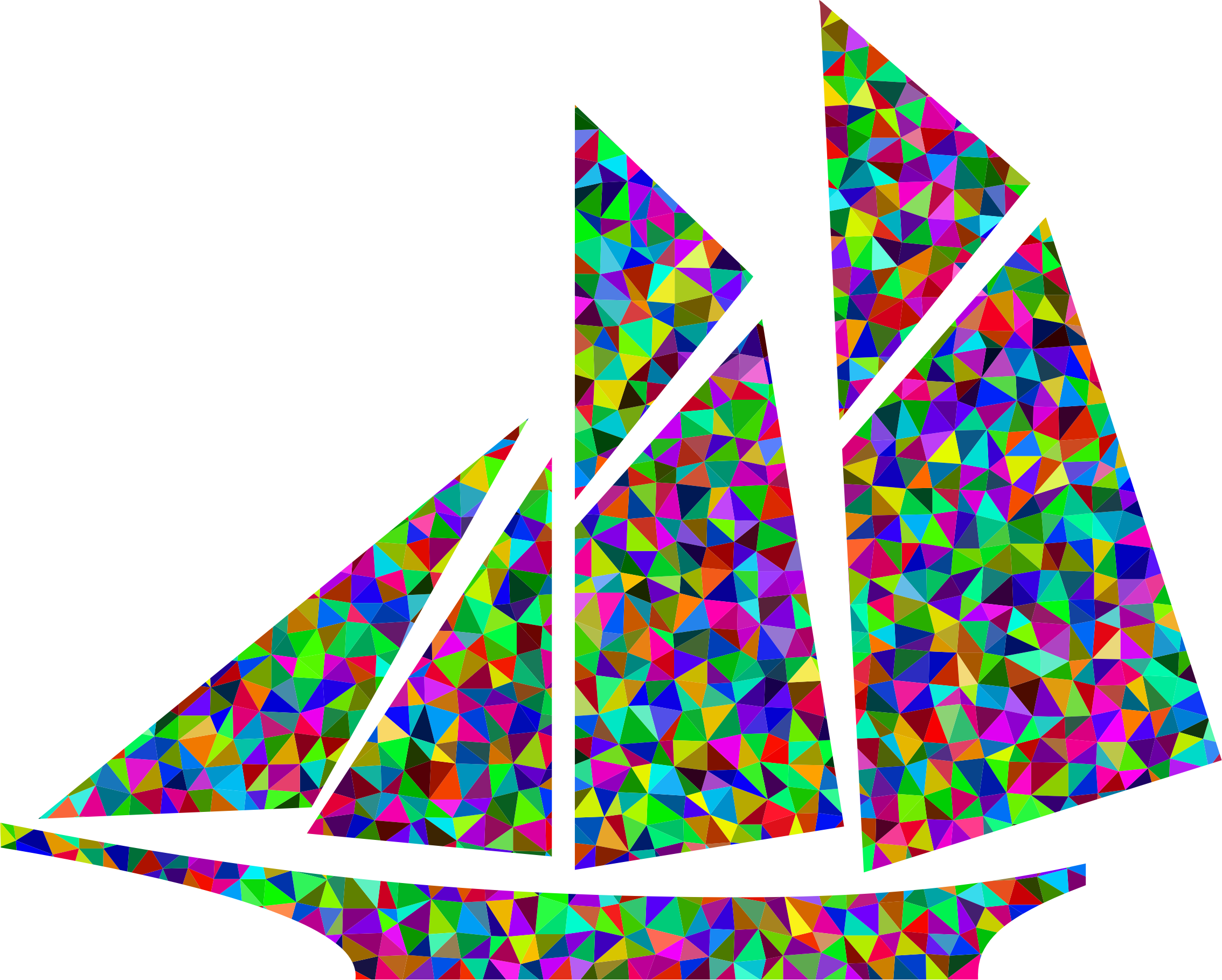 Low Poly Sailboat - Gambar Perahu Layar Gambar Pelangi (2268x1819)