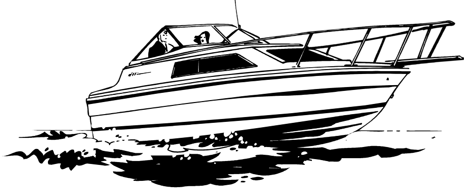 Sailboat Clipart Speed Boat - Yacht Black And White (958x397)
