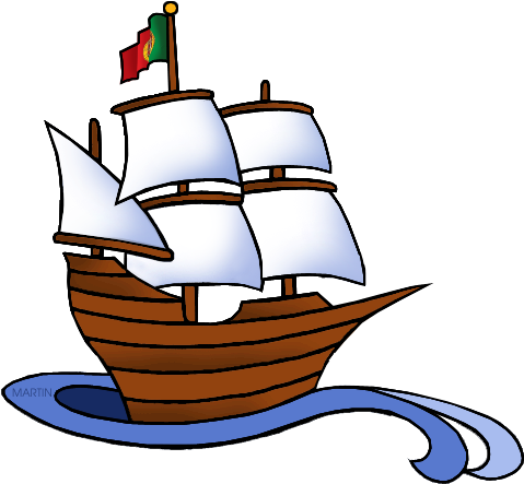 Ship Clipart Early Explorer - Colonial Ship (518x467)