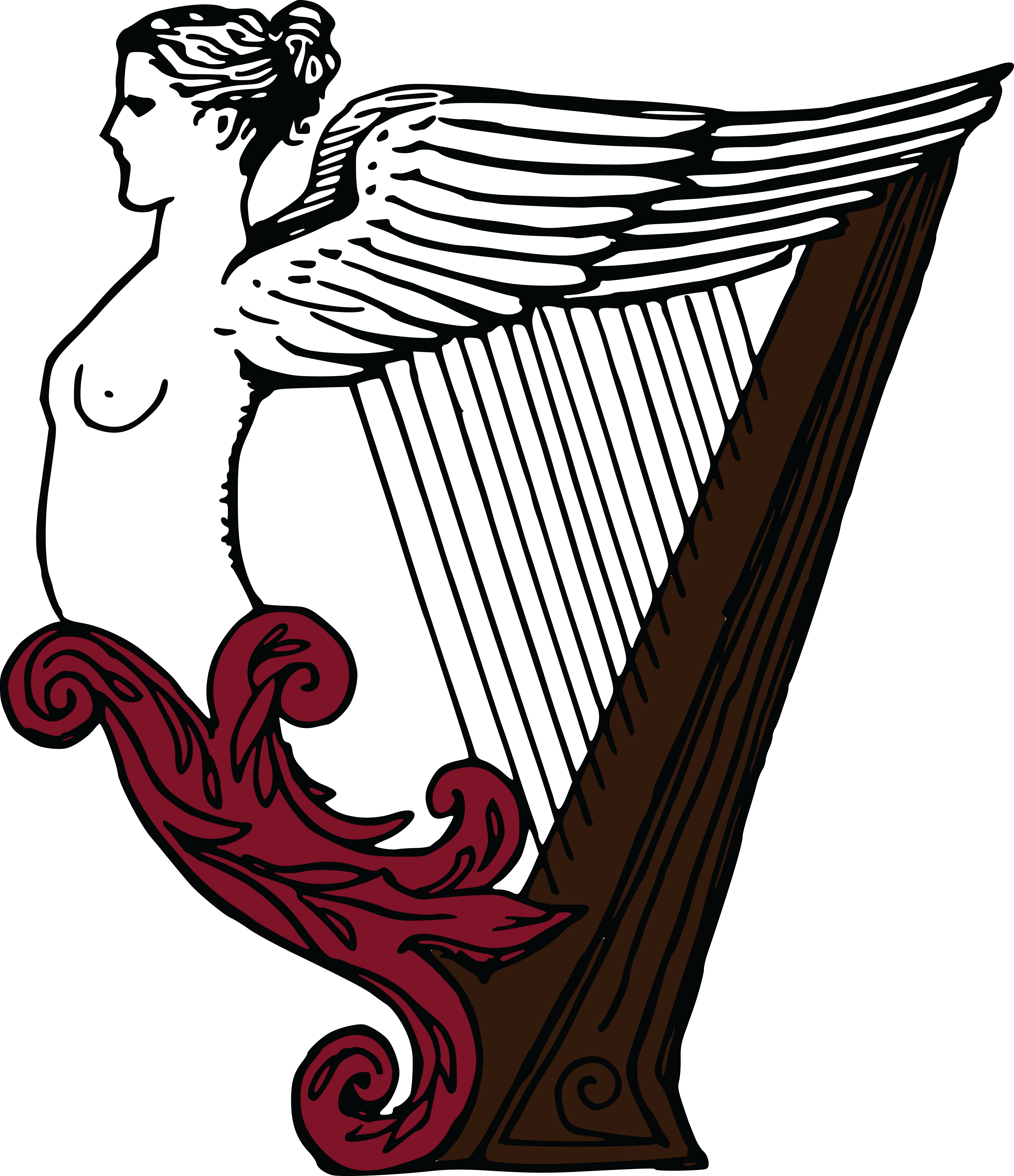 Free Clipart - Harp Silhouette (4000x4637)
