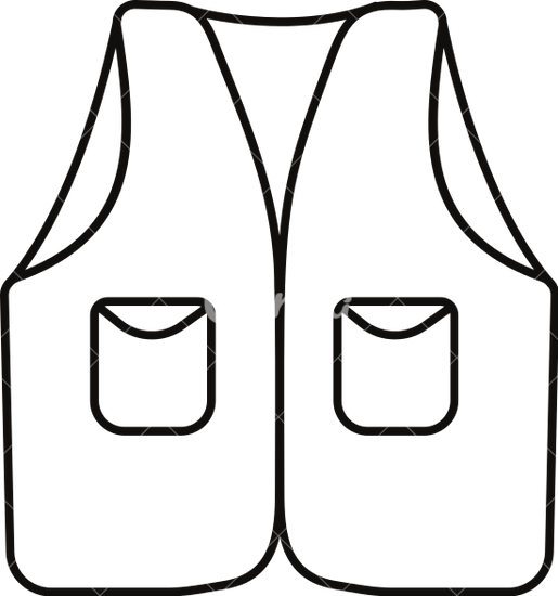 Life Jacket Safety Vest - Vest Black And White Clipart (515x550)