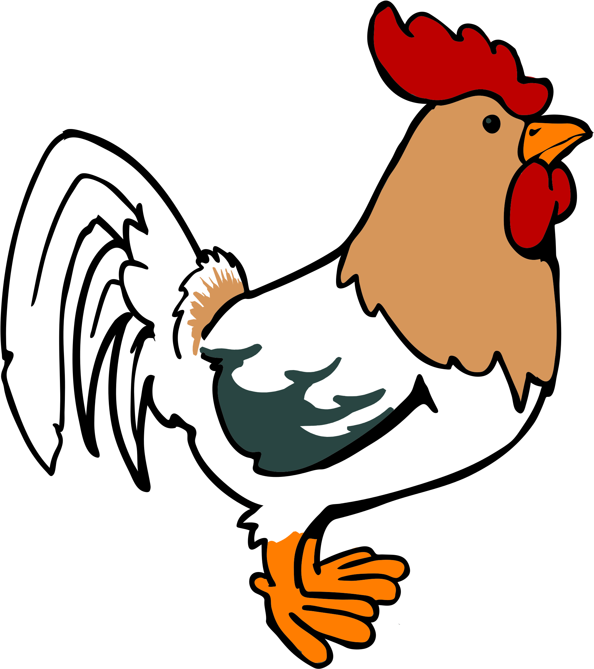 Rooster Cartoon 04 Cartoon Animals Bird Chicken Rooster - Rooster Cartoon (2000x2255)