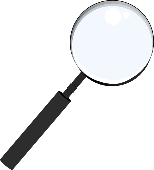 Lens Clipart Magnifier - Black And White Hand Lens (540x599)