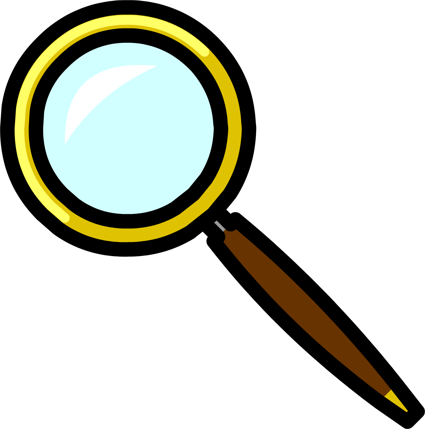 Magnifying Glass Pin - Club Penguin Magnifying Glass (1411x1422)