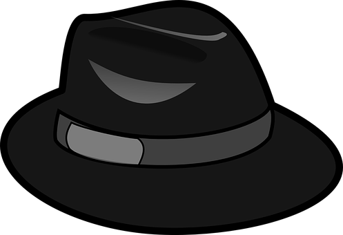 Hat Black Fedora Stylish Headgear Gangster - Black Hat Png (497x340)