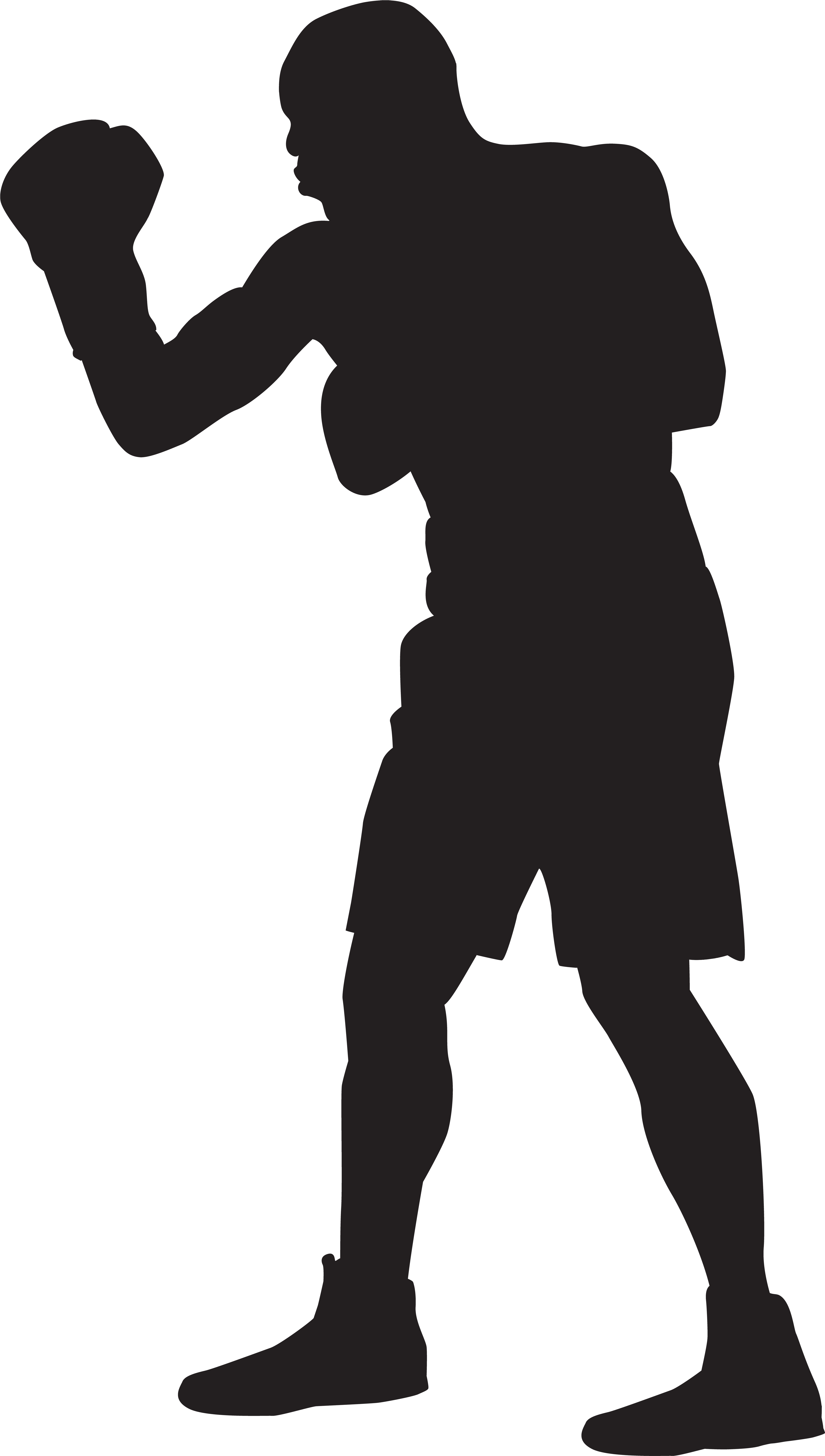 Boxer Clipart Silhouette - Boxer Clipart Png (4634x8000)