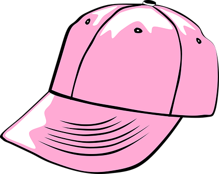 Cap Hat Baseball Pink Girly Worn Cap Cap C - Cap Clipart (428x340)
