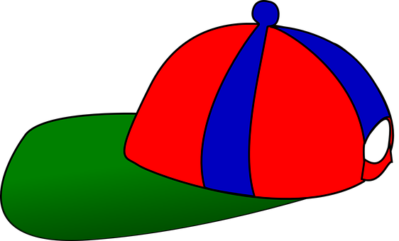 Cap Hat Sport Baseball Sun Blue Red Green - Clothes For Summer Clipart Png (562x340)
