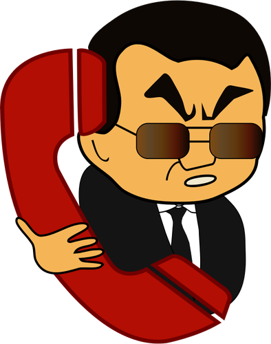 Cartoon Man On The Phone Public Domain Vectors - Report Clipart (593x749)