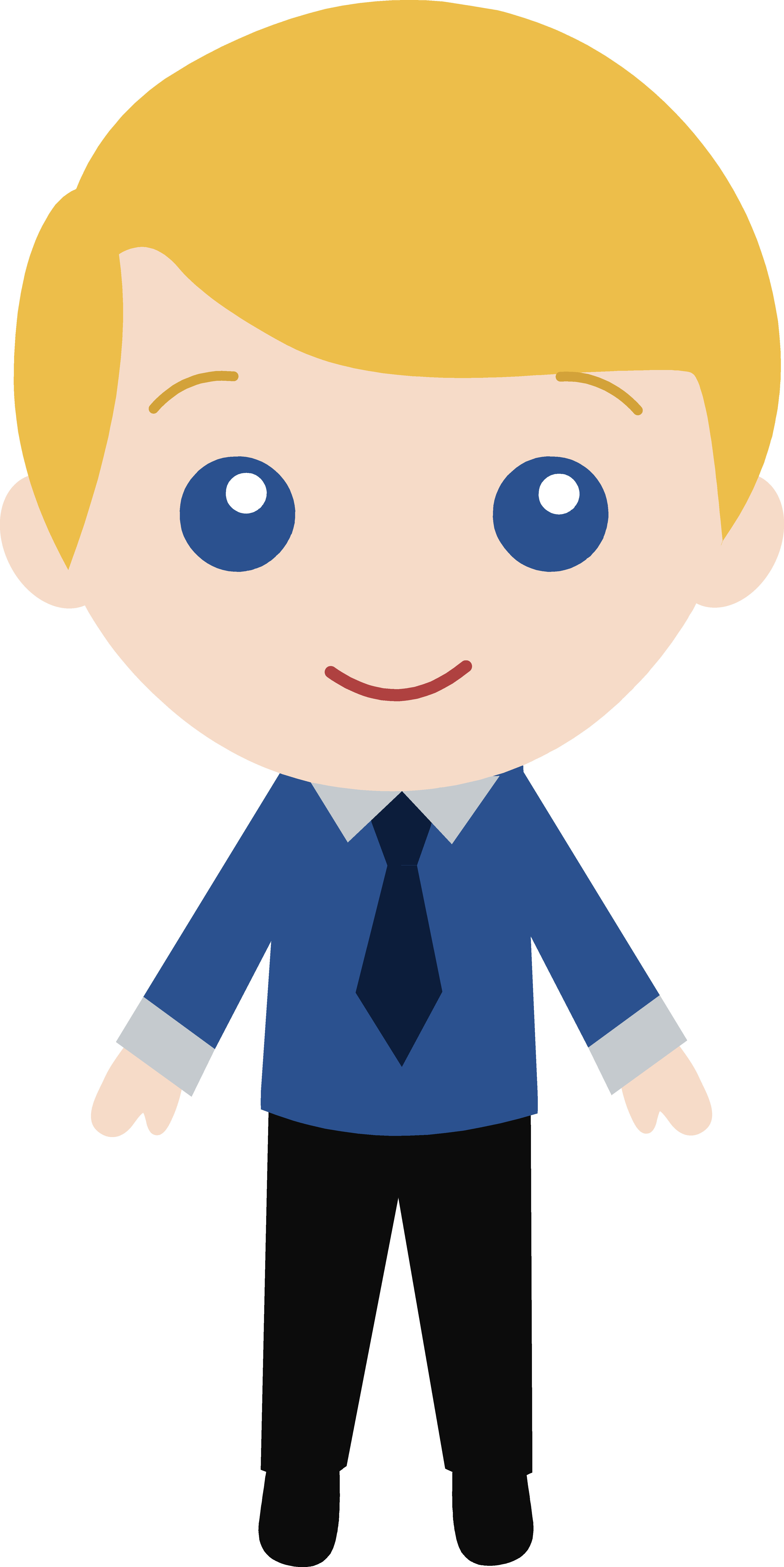 Little Guy Wearing A Suit - Blonde Boy Clip Art (4006x8004)
