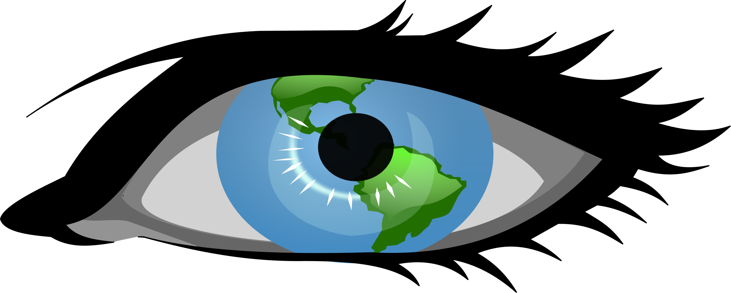 Clipart - Blue Eye Clip Art (2400x964)