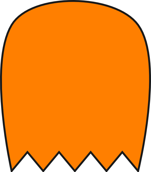 Orange Pacman Ghost Clip Art - Pac Man Blue Ghosts Clipart (522x594)