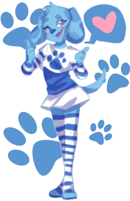Blues Clues Paw Print Clipart - Drawing (500x725)