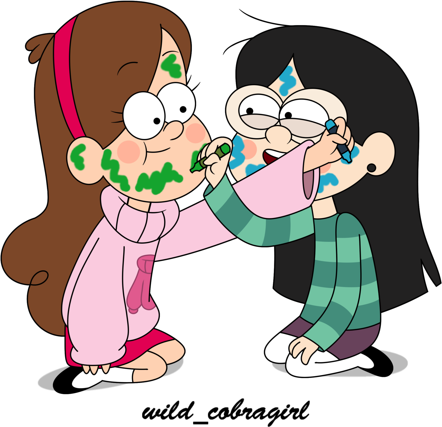 Colorful Friendship By Wild-cobragirl - Phineas And Ferb Gravity Falls Isabella And Mabel (1600x1468)