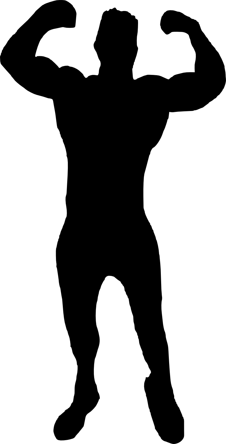 Free Download - Muscle Man Silhouette Png (763x1500)