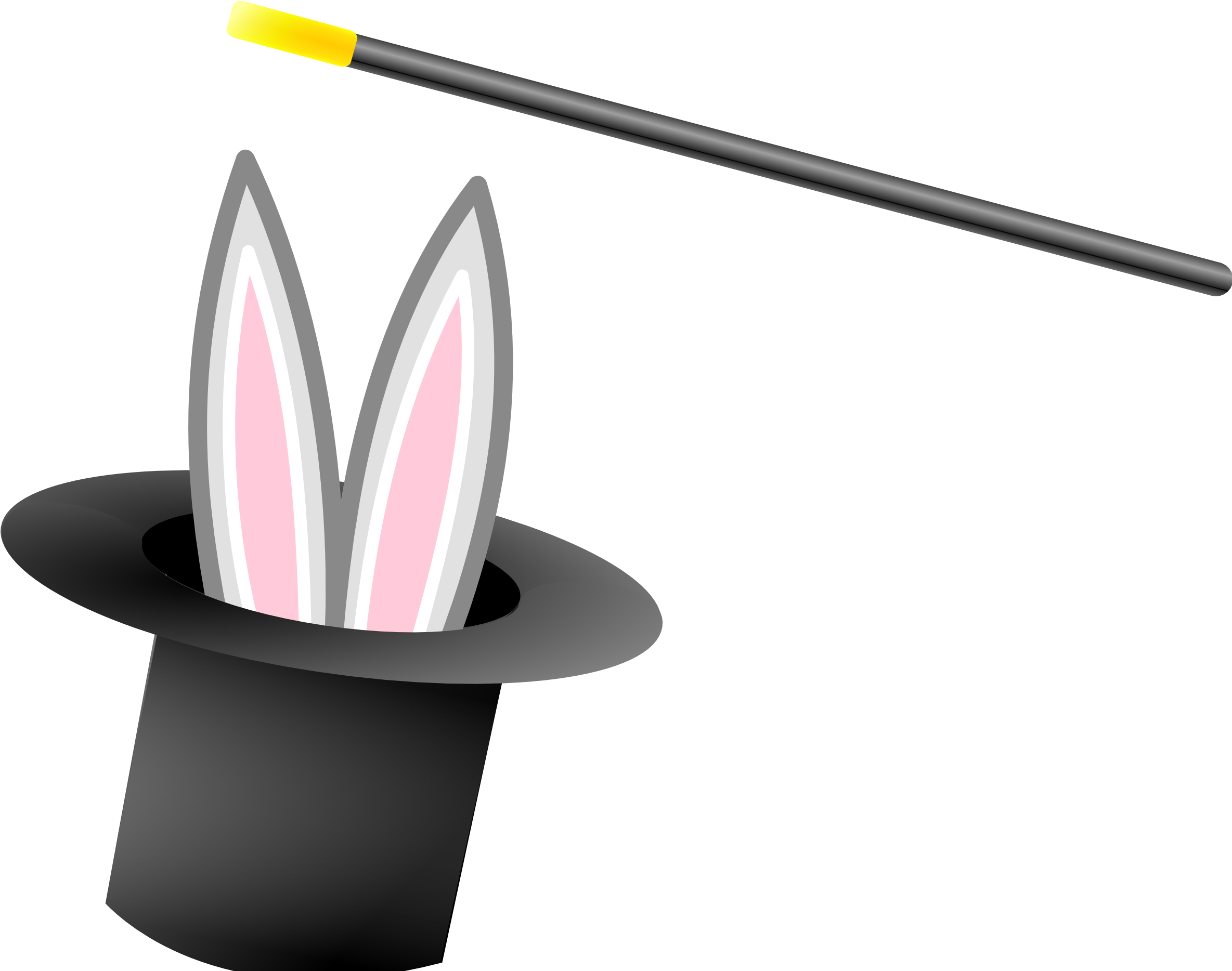 Free Vector Magic Hat And Wand Clip Art - Magician Hat Clipart Free (2400x1980)