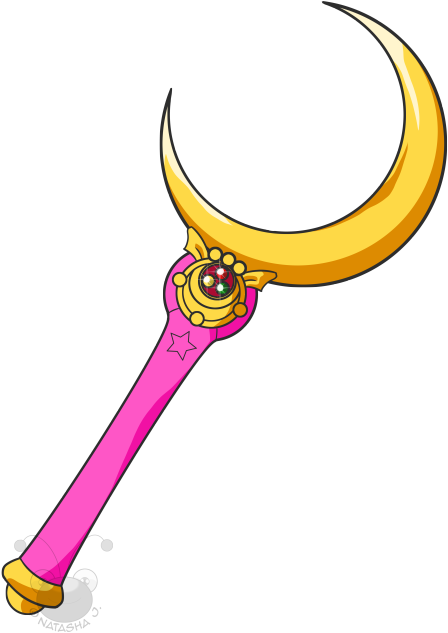 Crescent Moon Clipart Png - Sailor Moon Crescent Moon Wand (500x670)
