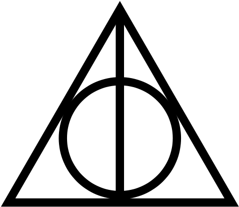 The Cloak Of Invisibility, The Elder-wand, And The - Deathly Hallows Symbol (488x424)