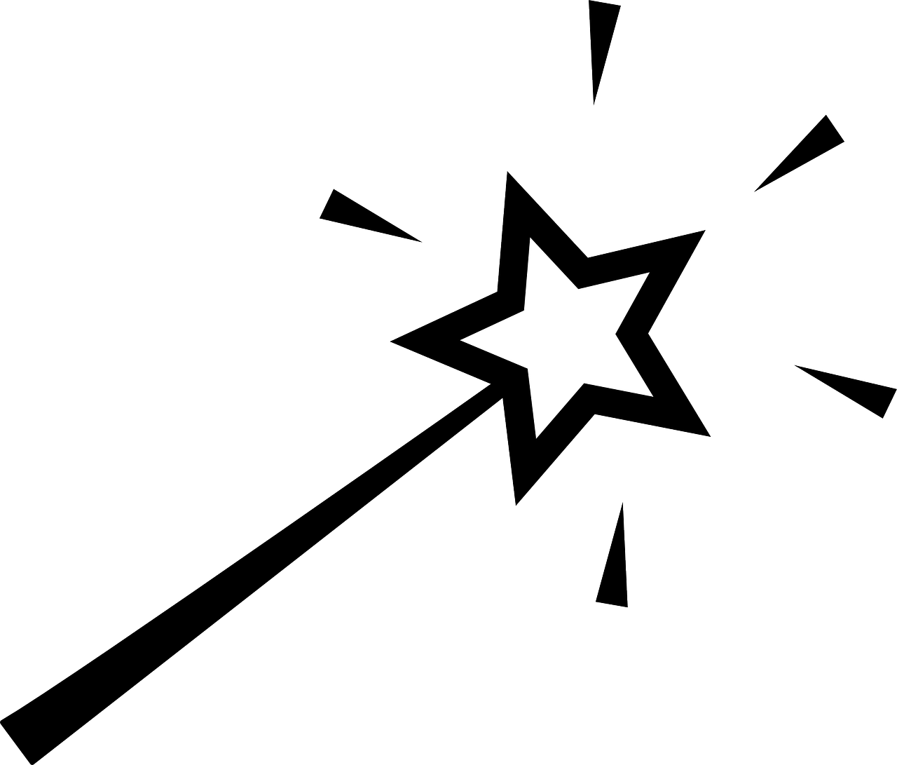 Wand, Wizardry, Magic, Wizard, Magician - Magic Wand Clip Art (1280x1091)