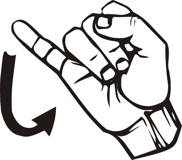 Free Vector Sign Language J Clip Art - Sign Language Letter J (600x528)
