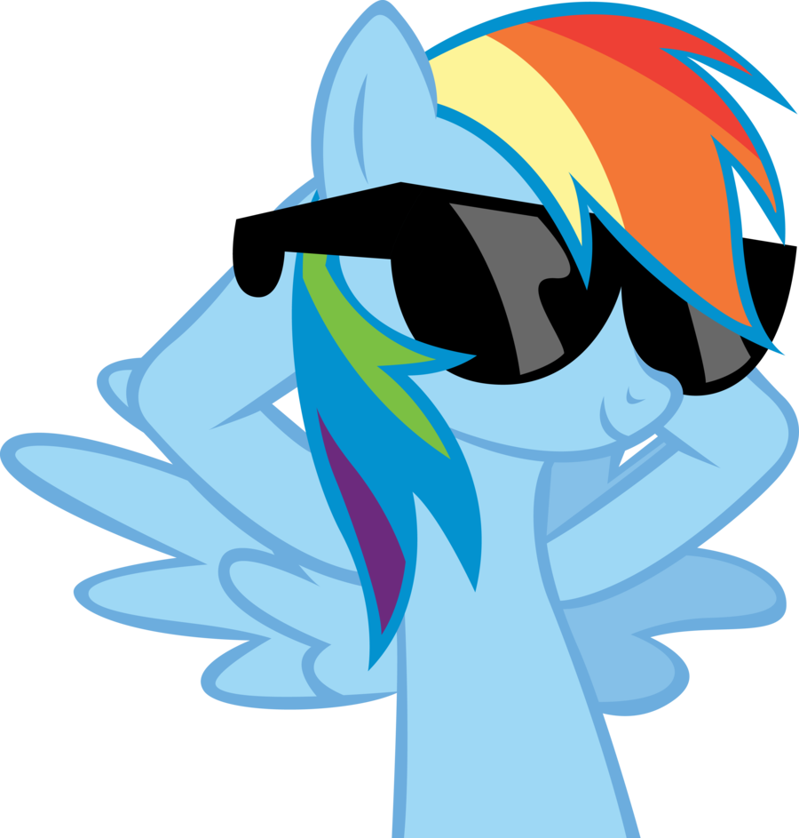 Magic Hat Clipart - Rainbow Dash With Sunglasses (900x943)