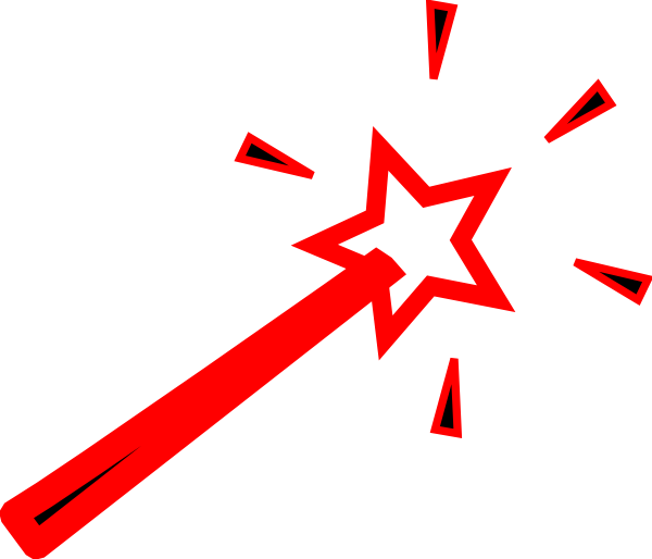 Red Wand Clip Art - Baguette Magique À Colorier (600x514)