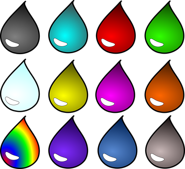 Blood Drop Liquid Liquids Oil Potion Water - Colored Water Drop Png (372x340)