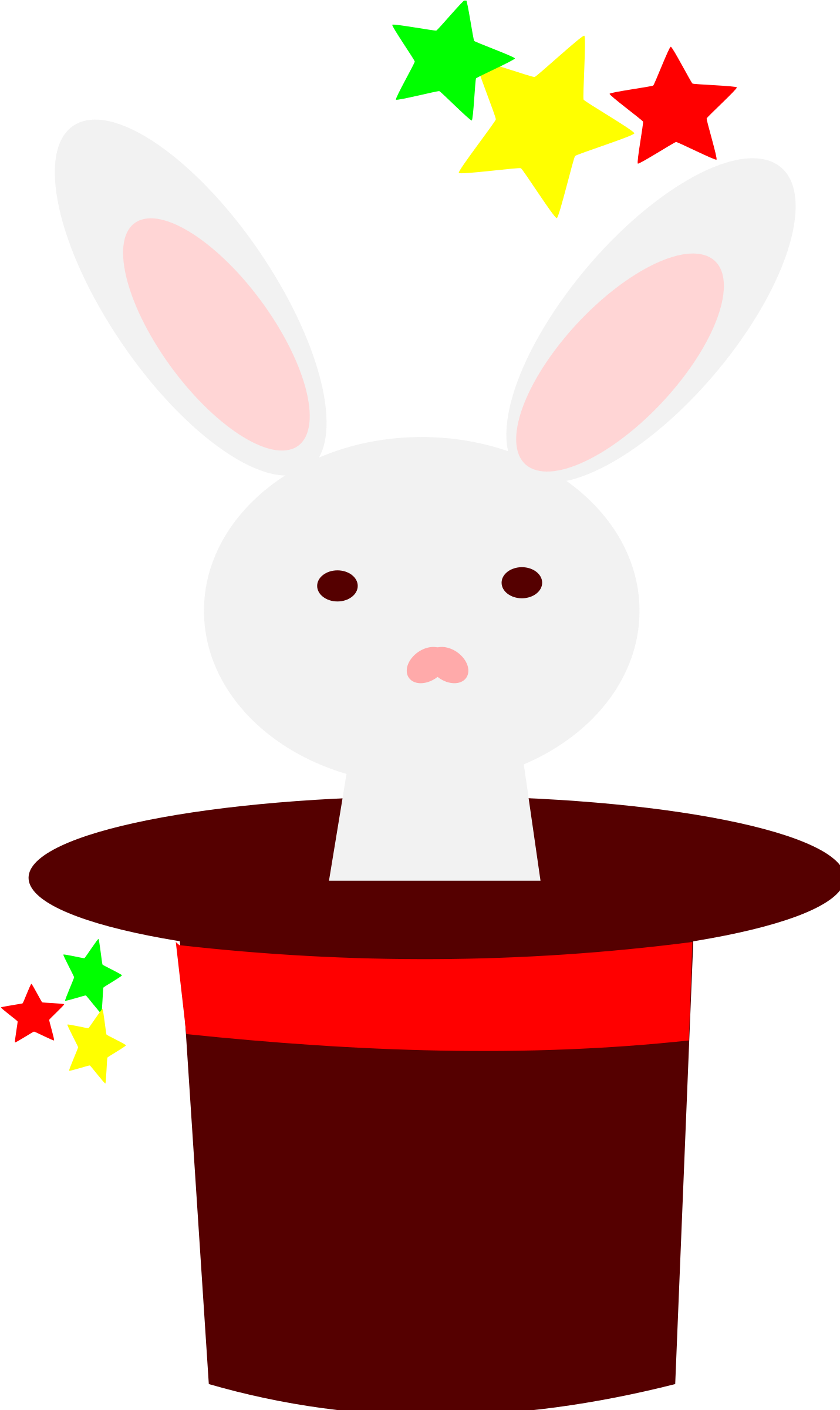 Free Clipart - Rabbit In Hat Clipart (1440x2400)