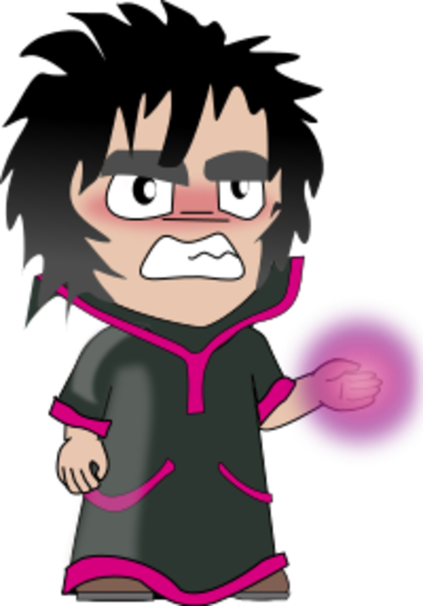 Chibi Cartoon Clipart - Sorcerer Clipart (600x858)