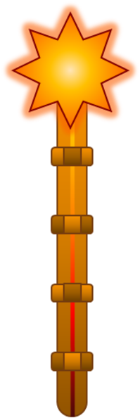 Fire Staff Image - Magic Staff Clipart (212x600)