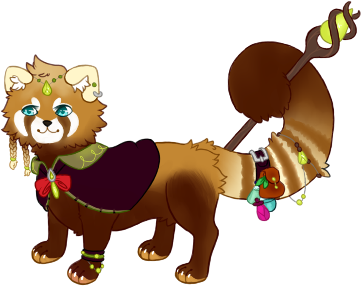 Red Blonde Panda Magician By Bellpup - Cartoon (800x630)