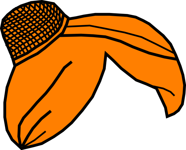Hair W/net Orange Clip Art At Clker - Clip Art Orange Wig (600x484)