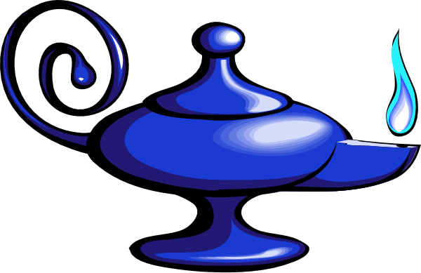 Magic Lamp Gene Aladdin Clipart - Magic Lamp Clipart (600x389)