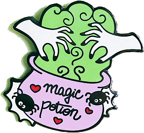 Tumblr Snapchat Aesthetic Filter Love Cute Magic Potion - Sale! Magic Potion Pin - Cute Halloween Pins- Hard (494x458)