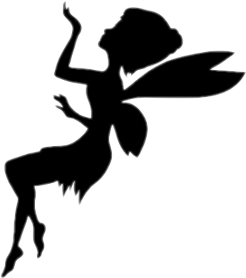 Tinkle Fairy Fairies Wand Magic Black Girl Peter Wings - Silhouette Moon Clipart (345x390)
