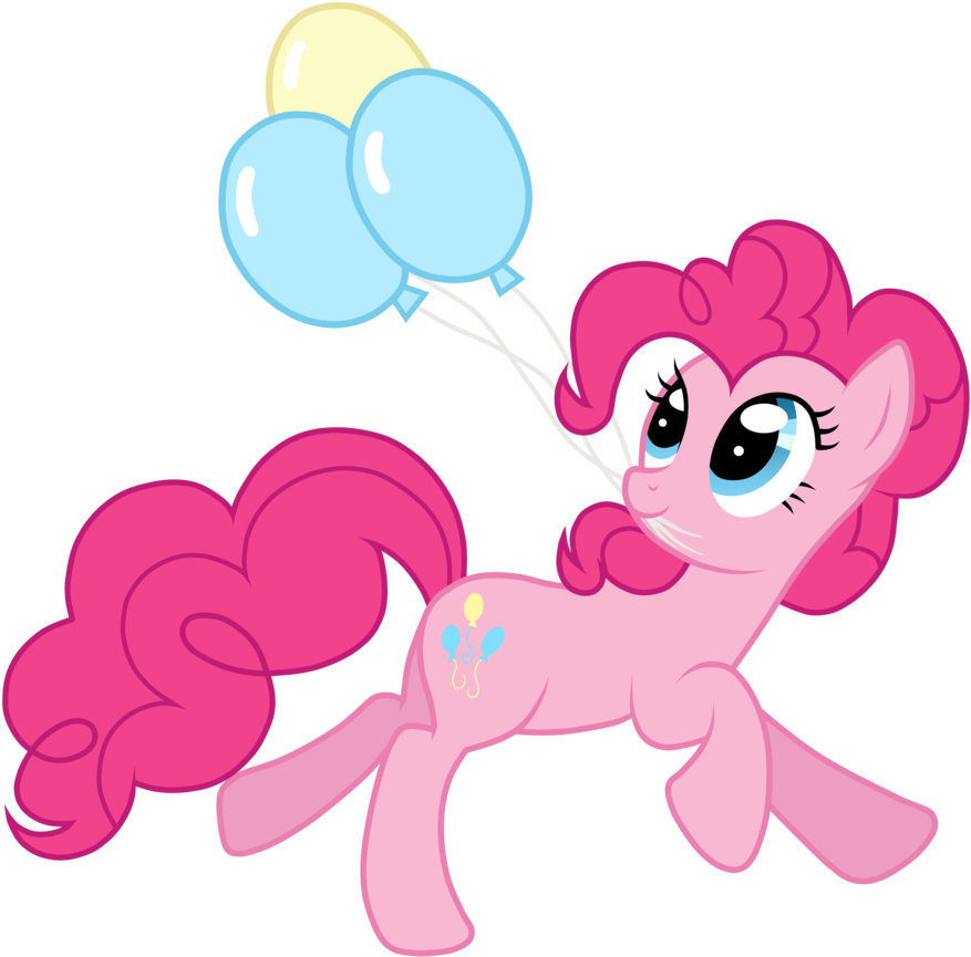 Pinkie Pie Grasping 3 Balloons With Her Mouth - Balloon My Little Pony (900x886)