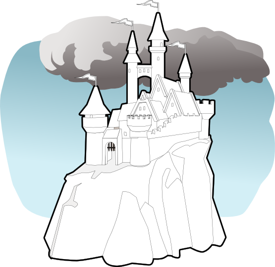 Fairy Tale Castle Black White Line Art 555px 87 - Fairy Tale (555x540)