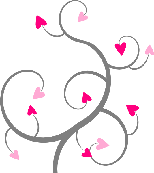 Swirl Hearts Clip Art - Swirls And Hearts With Transparent Background (534x599)