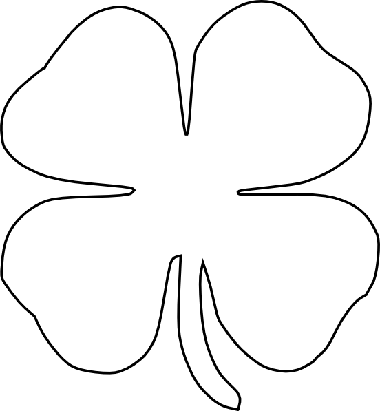 Four Leaf Clover Vector Clip Art - White Four Leaf Clover Png (552x597)