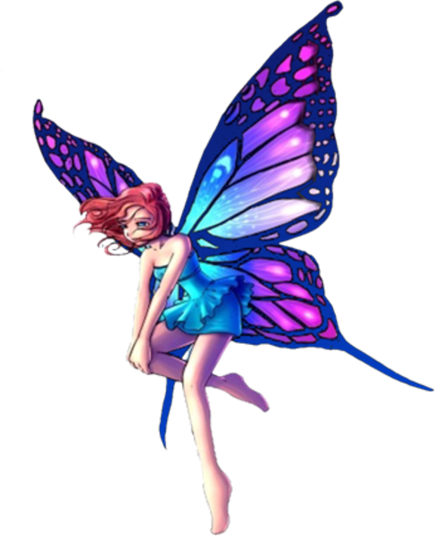 Blue Fairy Wings Png - Fairy Png (487x600)