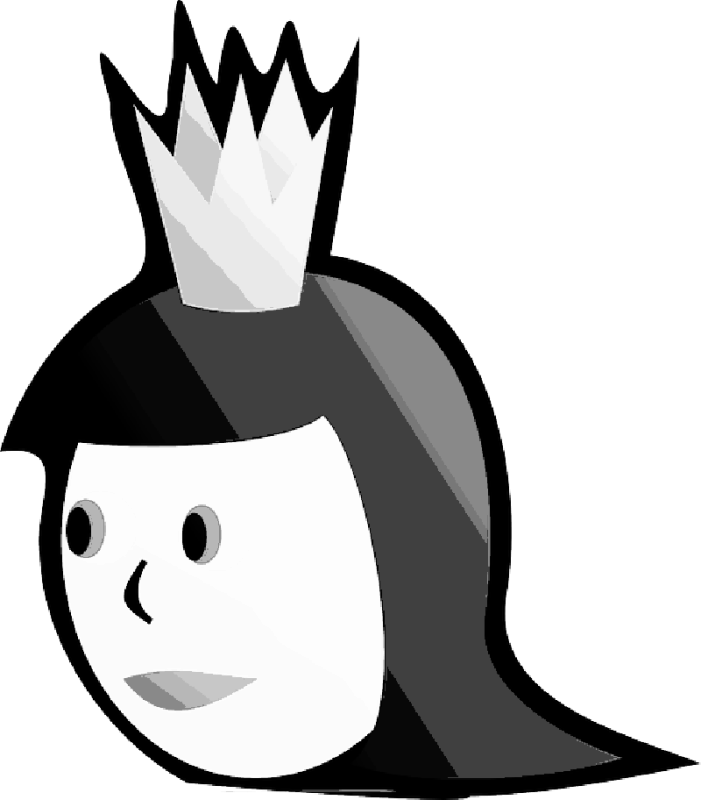 Girl Crown Clipart - Queen Of Hearts Card Clipart (701x800)