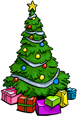 Christmas Tree With Snow Clipart - Santa And Christmas Tree Clip Art (300x415)