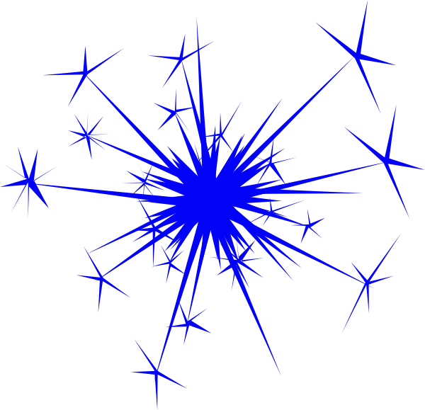 Sparkle - Clipart - Blue Sparkles Clipart (600x579)